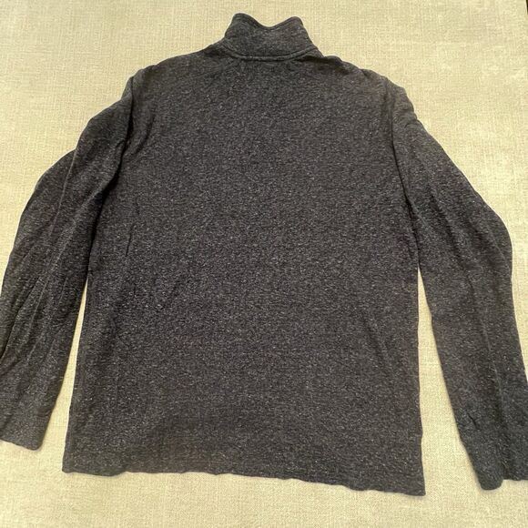 J Crew Knit Goods L/T Pullover Men's Large Thermal Shirt Blue 1/4 Zip Cotton - Picture 6 of 6